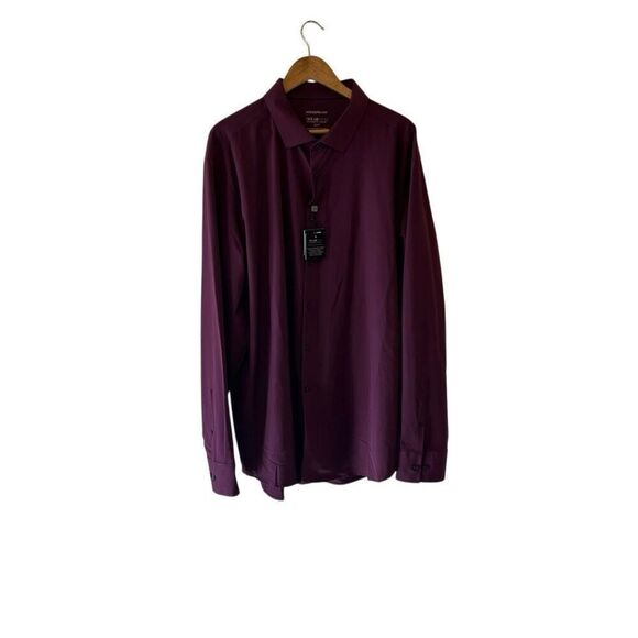 AWARENESS KENNETH COLE Modern Fit Performance Dress Shirt purple plum 3XT NWT - Picture 4 of 9